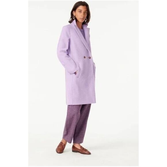 Women's J.Crew Daphne Top Coat Italian Boiled Wool Purple Lavender Lilac size 4